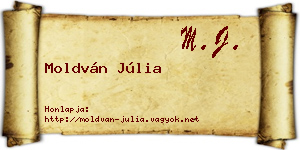 Moldván Júlia névjegykártya