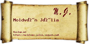 Moldván Júlia névjegykártya